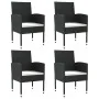 Juego de comedor de jardín 5 pzas ratán sintético y acero negro de , Conjuntos de jardín - Ref: Foro24-3203316, Precio: 298,2...