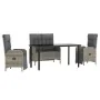 Juego de comedor de jardín 4 piezas con cojines ratán PE gris de , Conjuntos de jardín - Ref: Foro24-3203508, Precio: 579,48 ...