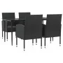 Juego de comedor de jardín 5 pzas ratán sintético y acero negro de , Conjuntos de jardín - Ref: Foro24-3203340, Precio: 390,1...