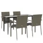 Set comedor jardín 5 pzas y cojines ratán sintético negro gris by , Garden sets - Ref: Foro24-3185127, Price: 357,52 €, Disco...