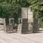 Set comedor jardín 7 pzas y cojines ratán sintético negro gris von , Gartensets - Ref: Foro24-3185202, Preis: 1,00 €, Rabatt: %
