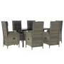 Set comedor jardín 7 pzas y cojines ratán sintético negro gris von , Gartensets - Ref: Foro24-3185202, Preis: 1,00 €, Rabatt: %