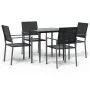 Juego de comedor para jardín 5 piezas ratán sintético y acero von , Gartensets - Ref: Foro24-3187004, Preis: 251,50 €, Rabatt: %
