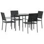 Juego de comedor para jardín 5 piezas ratán sintético y acero von , Gartensets - Ref: Foro24-3187004, Preis: 251,50 €, Rabatt: %