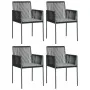 Set comedor jardín 5 pzas y cojines acero ratán sintético negro von , Gartensets - Ref: Foro24-3187067, Preis: 408,70 €, Raba...