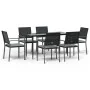 Juego comedor jardín 7 piezas y cojines ratán sintético y acero de , Conjuntos de jardín - Ref: Foro24-3187006, Precio: 387,7...
