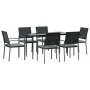 Juego comedor jardín 7 piezas y cojines ratán sintético y acero de , Conjuntos de jardín - Ref: Foro24-3187006, Precio: 387,7...