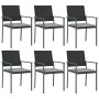 Juego comedor jardín 7 piezas y cojines ratán sintético y acero de , Conjuntos de jardín - Ref: Foro24-3187006, Precio: 387,7...