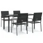 Juego de comedor para jardín 5 piezas ratán sintético y acero de , Conjuntos de jardín - Ref: Foro24-3187027, Precio: 280,85 ...