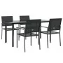 Juego de comedor para jardín 5 piezas ratán sintético y acero de , Conjuntos de jardín - Ref: Foro24-3187027, Precio: 280,85 ...