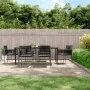 Set comedor jardín 7 pzas y cojines acero ratán sintético negro by , Garden sets - Ref: Foro24-3187071, Price: 656,90 €, Disc...