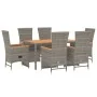 Set comedor jardín 7 pzas y cojines ratán sintético gris von , Gartensets - Ref: Foro24-3157558, Preis: 788,36 €, Rabatt: %