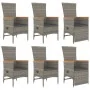 Set comedor jardín 7 pzas y cojines ratán sintético gris by , Garden sets - Ref: Foro24-3157551, Price: 878,41 €, Discount: %