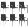 Juego de comedor para jardín 7 piezas acero y textilene negro by , Garden sets - Ref: Foro24-3187038, Price: 471,94 €, Discou...