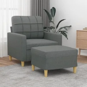Sillón con taburete tela gris oscuro 60 cm by , Sofas - Ref: Foro24-3200994, Price: 185,63 €, Discount: %