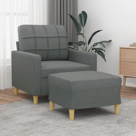 Sillón con taburete tela gris oscuro 60 cm von , Sofas - Ref: Foro24-3200994, Preis: 185,47 €, Rabatt: %