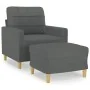 Sillón con taburete tela gris oscuro 60 cm von , Sofas - Ref: Foro24-3200994, Preis: 185,47 €, Rabatt: %