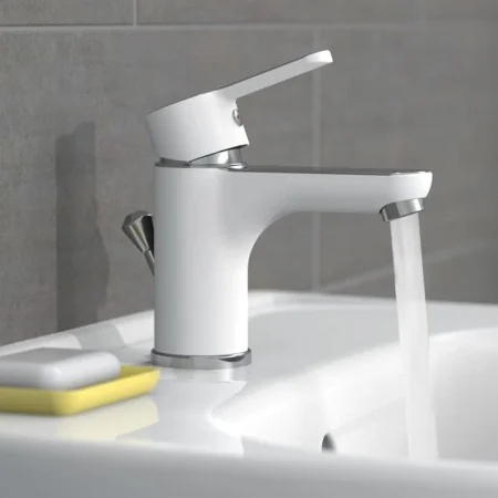 EISL Grifo monomando de lavabo DIZIANI cromado blanco de , Grifos - Ref: Foro24-446482, Precio: 76,07 €, Descuento: %