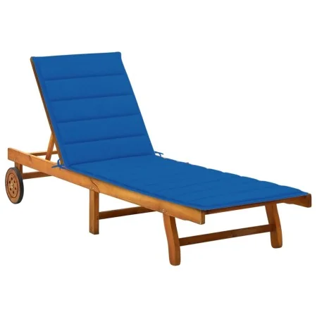 Tumbona de jardín con cojín madera maciza de acacia de , Tumbonas - Ref: Foro24-3061354, Precio: 208,63 €, Descuento: %