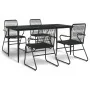 Juego de comedor de jardín 5 piezas ratán PVC negro de , Conjuntos de jardín - Ref: Foro24-3156576, Precio: 347,74 €, Descuen...