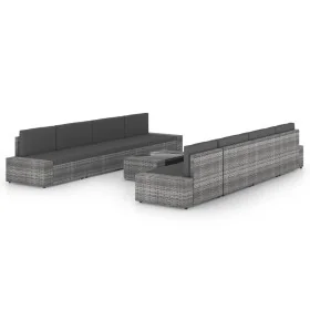 Juego muebles de jardín 9 pzas y cojines ratán sintético gris von , Gartensets - Ref: Foro24-3067176, Preis: 875,66 €, Rabatt: %