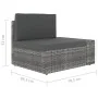 Juego muebles de jardín 9 pzas y cojines ratán sintético gris von , Gartensets - Ref: Foro24-3067176, Preis: 845,52 €, Rabatt: %