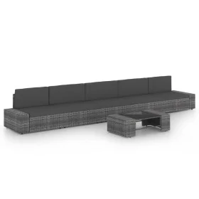 Juego muebles de jardín 6 pzas y cojines ratán sintético gris von , Gartensets - Ref: Foro24-3067181, Preis: 568,97 €, Rabatt: %