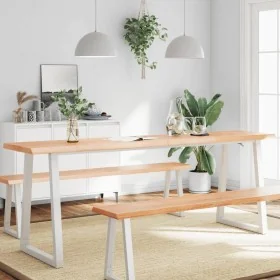 Tablero mesa madera tratada borde natural marrón 220x40x(2-4)cm de , Tableros para mesas - Ref: Foro24-363986, Precio: 84,76 ...