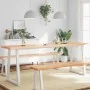 Tablero mesa madera tratada borde natural marrón 220x40x(2-4)cm by , Table tops - Ref: Foro24-363986, Price: 84,76 €, Discoun...