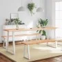 Tablero mesa madera tratada borde natural marrón 220x40x(2-4)cm by , Table tops - Ref: Foro24-363986, Price: 84,76 €, Discoun...