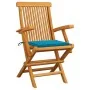 Sillas de jardín 8 uds madera maciza de teca con cojines azules von , Gartenstühle - Ref: Foro24-3072893, Preis: 625,81 €, Ra...