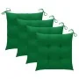 Sillas de jardín 4 uds madera maciza de teca con cojines verdes de , Sillas de jardín - Ref: Foro24-3065637, Precio: 345,96 €...