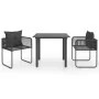 Set de comedor de jardín de 3 piezas PVC ratán negro de , Conjuntos de jardín - Ref: Foro24-3060094, Precio: 218,86 €, Descue...