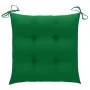 Sillas de jardín 8 uds madera maciza de teca con cojines verdes by , Garden chairs - Ref: Foro24-3072909, Price: 601,43 €, Di...