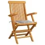 Sillas de jardín 3 uds madera teca con cojines a cuadros grises von , Gartenstühle - Ref: Foro24-3062528, Preis: 231,09 €, Ra...