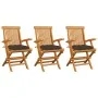 Sillas de jardín 3 uds madera teca con cojines gris taupe by , Garden chairs - Ref: Foro24-3062537, Price: 234,33 €, Discount: %