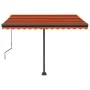 Toldo de pie automático naranja y marrón 350x250 cm by , Awnings - Ref: Foro24-3069730, Price: 480,03 €, Discount: %