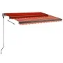Toldo de pie automático naranja y marrón 350x250 cm by , Awnings - Ref: Foro24-3069730, Price: 480,03 €, Discount: %