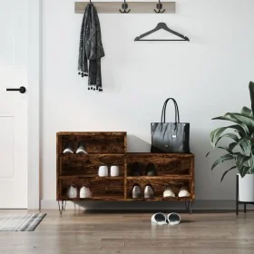 Mueble zapatero madera contrachapada roble ahumado 102x36x60 cm by , Shoe racks and shoe organizers - Ref: Foro24-831393, Pri...