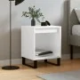 Mesita de noche madera de ingeniería blanco brillo 40x35x50 cm de , Mesitas de noche - Ref: Foro24-830736, Precio: 31,04 €, D...