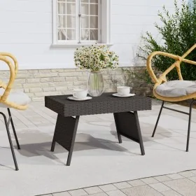 Mesa auxiliar plegable ratán sintético negro 60x40x38 cm by , Side tables - Ref: Foro24-319408, Price: 49,44 €, Discount: %