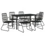 Juego de comedor para jardín 7 piezas ratán PVC negro de , Conjuntos de jardín - Ref: Foro24-3099212, Precio: 438,36 €, Descu...