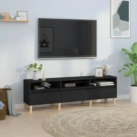 Mueble de TV madera contrachapada negro 150x30x44,5 cm de , Muebles TV - Ref: Foro24-831910, Precio: 102,97 €, Descuento: %