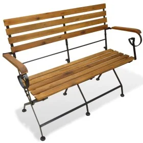 Banco de jardín plegable madera maciza de acacia 112 cm by , garden benches - Ref: Foro24-43736, Price: 169,56 €, Discount: %
