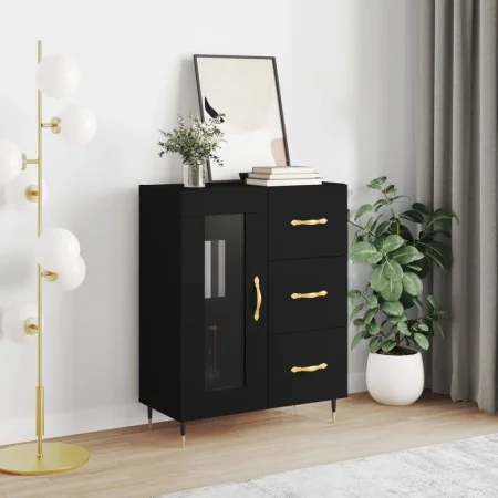 Aparador de madera de ingeniería negro 69,5x34x90 cm de , Aparadores - Ref: Foro24-828021, Precio: 107,09 €, Descuento: %