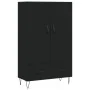 Aparador alto madera de ingeniería negro 69,5x31x115 cm by , Sideboards - Ref: Foro24-828229, Price: 88,81 €, Discount: %