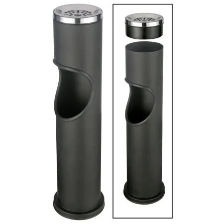 HI Papelera con cenicero negro 46,5 cm de , Ceniceros - Ref: Foro24-429106, Precio: 29,62 €, Descuento: %