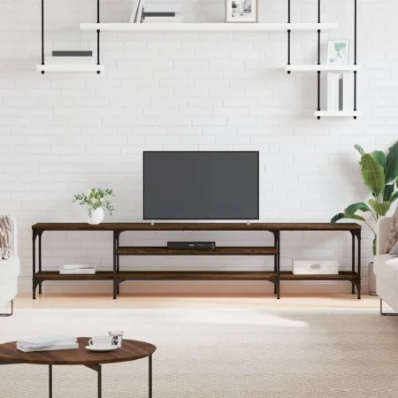 Mueble TV madera ingeniería y hierro marrón roble 201x35x45 cm von , TV-Möbel - Ref: Foro24-831817, Preis: 84,88 €, Rabatt: %