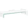 Soporte para TV/Elevador monitor cristal claro 120x30x13 cm von , TV-Möbel - Ref: Foro24-244133, Preis: 126,52 €, Rabatt: %