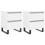 Mesitas de noche 2 uds madera de ingeniería blanco 40x35x50 cm by , Nightstands - Ref: Foro24-826893, Price: 101,46 €, Discou...